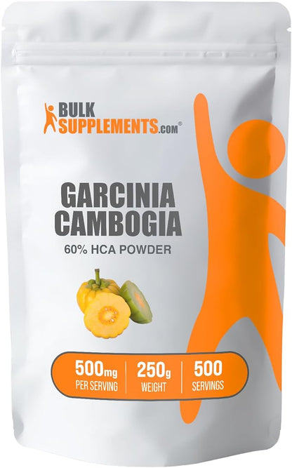 BulkSupplements.com Garcinia Cambogia Extract Powder - 60% HCA, from Garcinia Cambogia Fruit, Garcinia Cambogia Powder - Gluten Free, 500mg per Serving, 250g (8.8 oz) (Pack of 1)