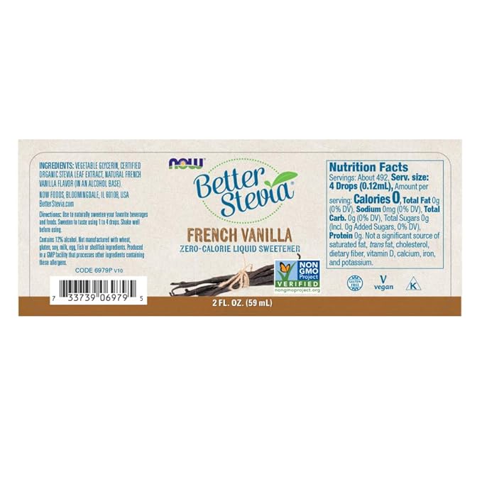 Now Foods BetterStevia Liquid Extract (French Vanilla) - 2 oz. 2 Pack