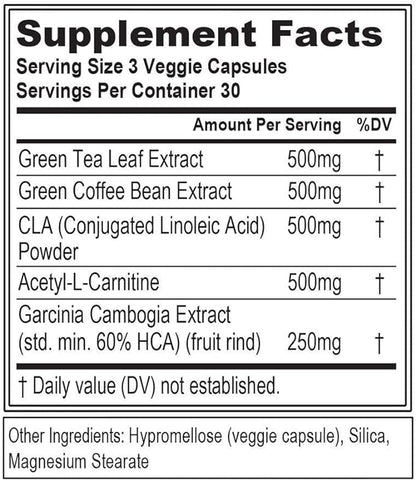 EVL Weight Loss Support Pills - Premium Multipurpose Appetite Metabolism and Fat Loss Support for Men and Women - LeanMode with Green Coffee Bean Extract CLA and Garcinia Cambogia - 50 Servings