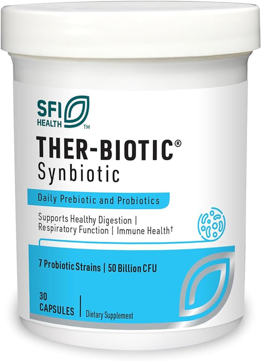 Klaire Labs Ther-Biotic Synbiotic Probiotic & a Prebiotic - Digestive Health & Immune Support∗ - Lactobacillus & Bifidobacterium Strains - Low-FODMAP Probiotic Supplement for Men & Women (30 Capsules)