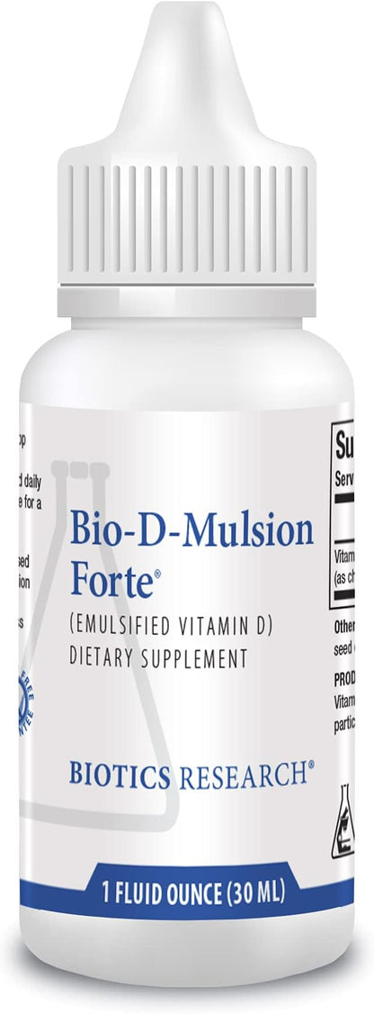 Biotics Research Bio D Mulsion Forte Vitamin D3 Liquid Drops 5 for Best Absorption, Strengthens Bones, Supports The Immune System, Cardiovascular System