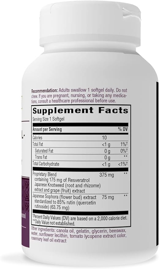 Nature's Way Resveratrol-Forte, Protects from Free Radicals*, 60 Softgels