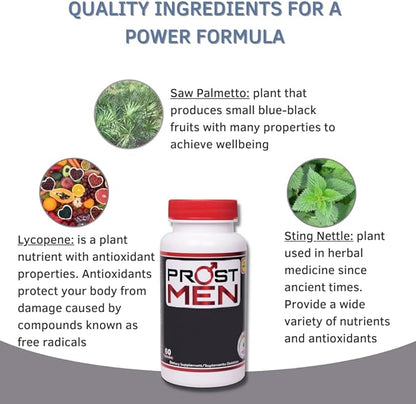 Prostate Supplement Capsules - Prostate Support - Urinary Frequency - Quality Sleep - Energy & Vitality - Saw Palmetto - Sting Nettle - Pack of 2-120 Caps