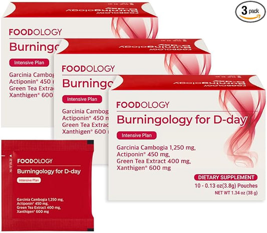 Burningology D-Day (Pack of 3, 30 Days) - Jiaogulan, Wakame Complex, Green Tea Extract, Garcinia Cambogia Supplement.