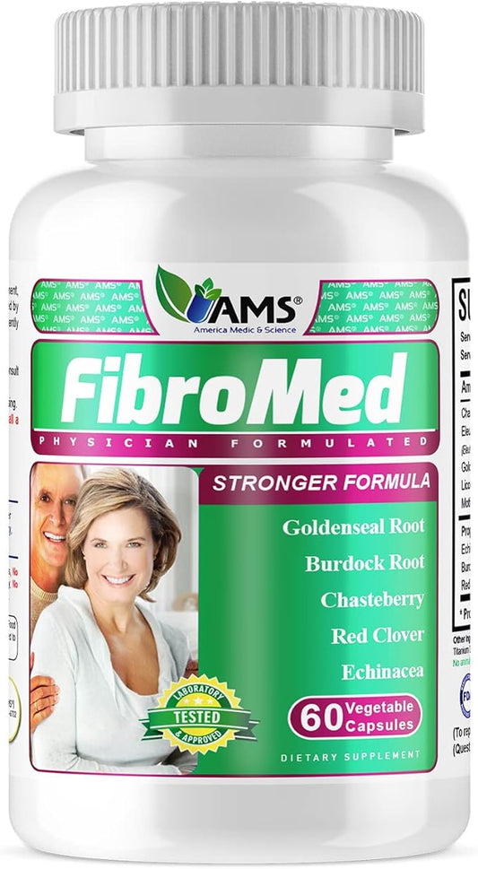 America Medic & Science FibroMed (60 Capsules) | Hormonal Balance Supplement for Women | with Chasteberry, Red Clover, Echinacea, and Other Natural Herbs | Supports Reproductive Health