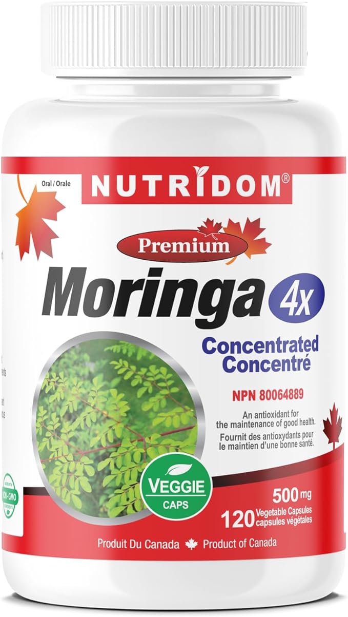 Moringa Leaf 4X, 500mg (2,000 mg QCE), Vegan, Gluten Free, Dairy Free, and Soy Free (120 Count)