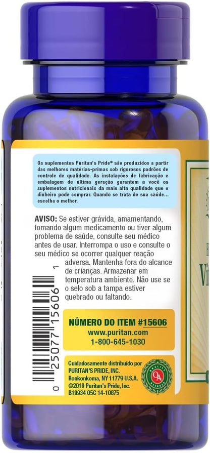 Puritan's Pride High-Potency Vitamin D3 1000 IU, 200 Softgels