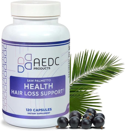 AEDC Saw Palmetto Hair Growth Supplement | Premium USA Supplement Hair Vitamins | Natural DHT Blocker for Women & Men to Help Prevent Hair Loss