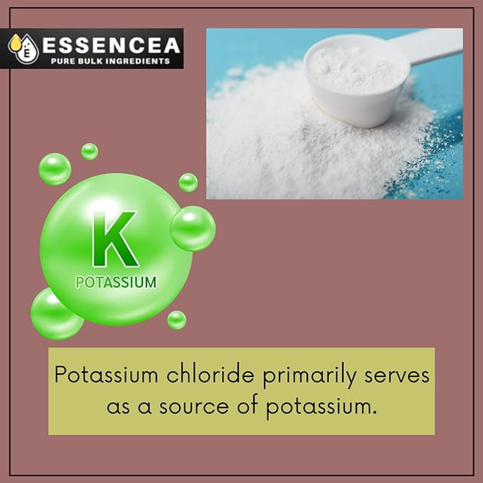 Potassium Chloride 2lb by Essencea Pure Bulk Ingredients | Used as Potassium Supplement | Pure Potassium Chloride Powder (32 Ounces)