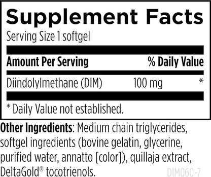 Designs for Health DIM-Evail - 100mg Diindolylmethane Supplement - Enhanced Absorption Technology DIM Supplement - May Support Healthy Estrogen Metabolism - Gluten Free + Non-GMO (60 Softgels)