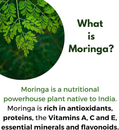 Moringa 400 mg and Neem Leaf 500 mg Capsules - 120 Count Fresh Organic