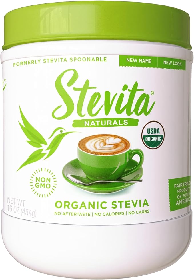 Stevita Organic Stevia - 16 oz - Stevia & Erythritol All-Natural Sweetener, No Calories - USDA Organic, Non-GMO, Vegan, Keto, Paleo, Gluten Free - 908 Servings