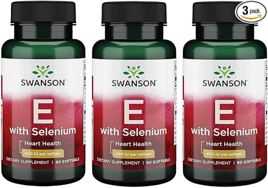 Swanson Vitamin E & Selenium 90 Sgels (3 Pack)