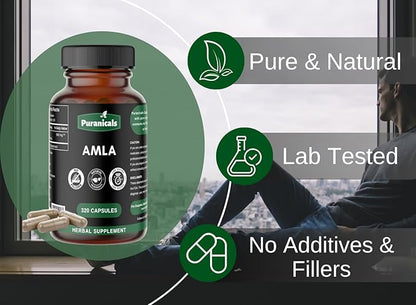 Amla Premium 320 Capsules Boosts Immunity & Great for Skin and Hair Health | Herbal Supplement | 900 mg Per Serving | Made with Herb Amalaki Powder