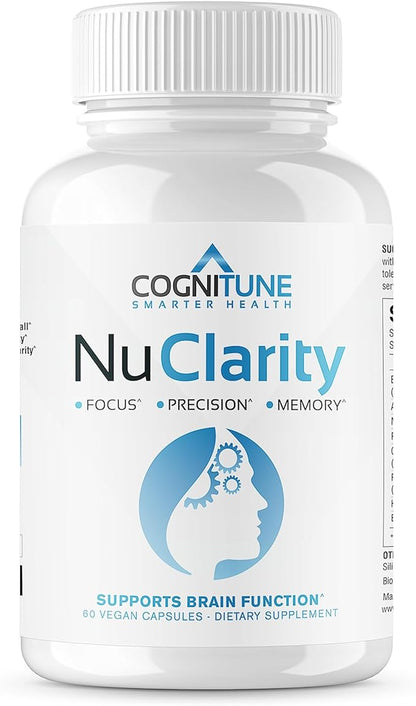 NuClarity - Premium Nootropic Brain Supplement - Focus, Energy, Memory Booster - Mental Clarity & Cognitive Support - Ginkgo Biloba, Bacopa Monnieri, Alpha-GPC, Phosphatidylserine, Rhodiola Rosea