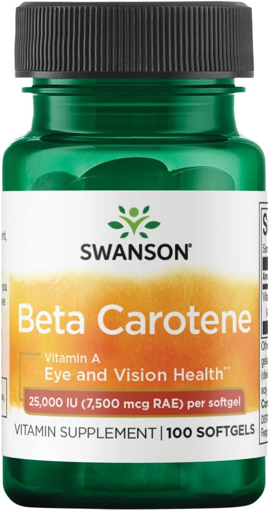 Swanson Beta-Carotene (Vitamin A) 25000 Iu (7500 mcg) 100 Sgels