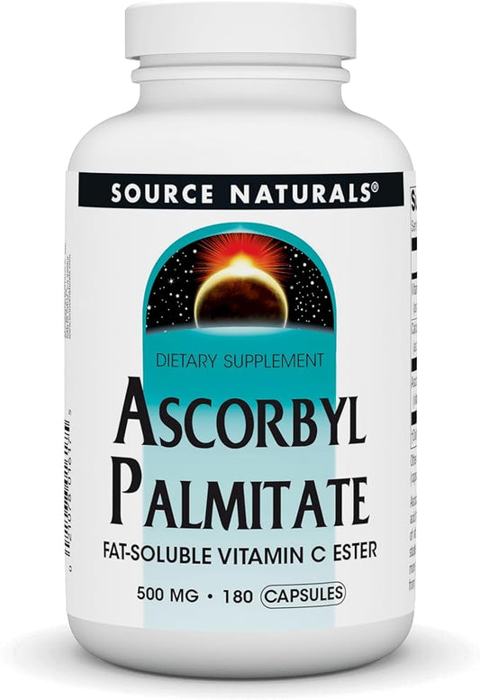 Source Naturals Ascorbyl Palmitate 500mg Fat-Soluble Vitamin C Ester Supplement - 180 Capsules