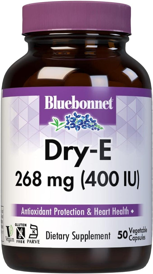 BlueBonnet Dry E-400 IU Vegetable Capsules, 50 Count