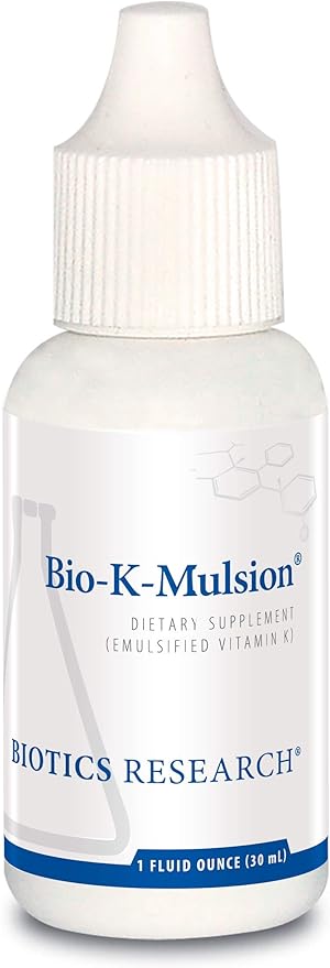 Biotics Research Bio K Mulsion Strong Bones, Heart Health, Blood Clotting Support, Liquid Vitamin K, K1 phytonadione, 1 fl oz