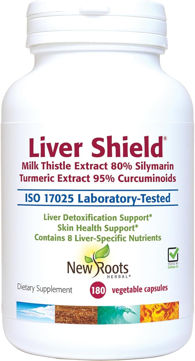 NEW ROOTS HERBAL Liver Shield (180 Capsules) Liver Detox & Cleanse Supplements for Men and Women with Milk Thistle, Dandelion Extract & Beet Root | Health Formula for 90-days of Support