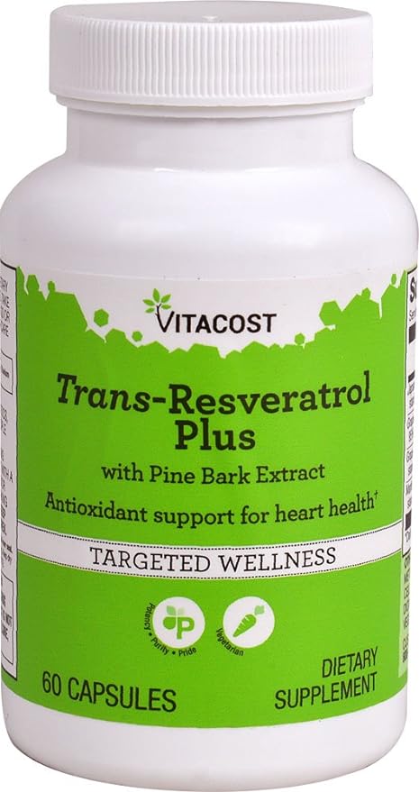 Vitacost Trans-Resveratrol Plus -- 60 Vegetarian Capsules