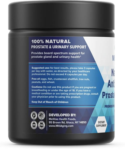 Natural Prostate Support for Aging Mitigation, with Organic Saw Palmetto, Olive Leaf, Milk Thistle, to Support Prostate Health, 90 Count, 30 Day Supply