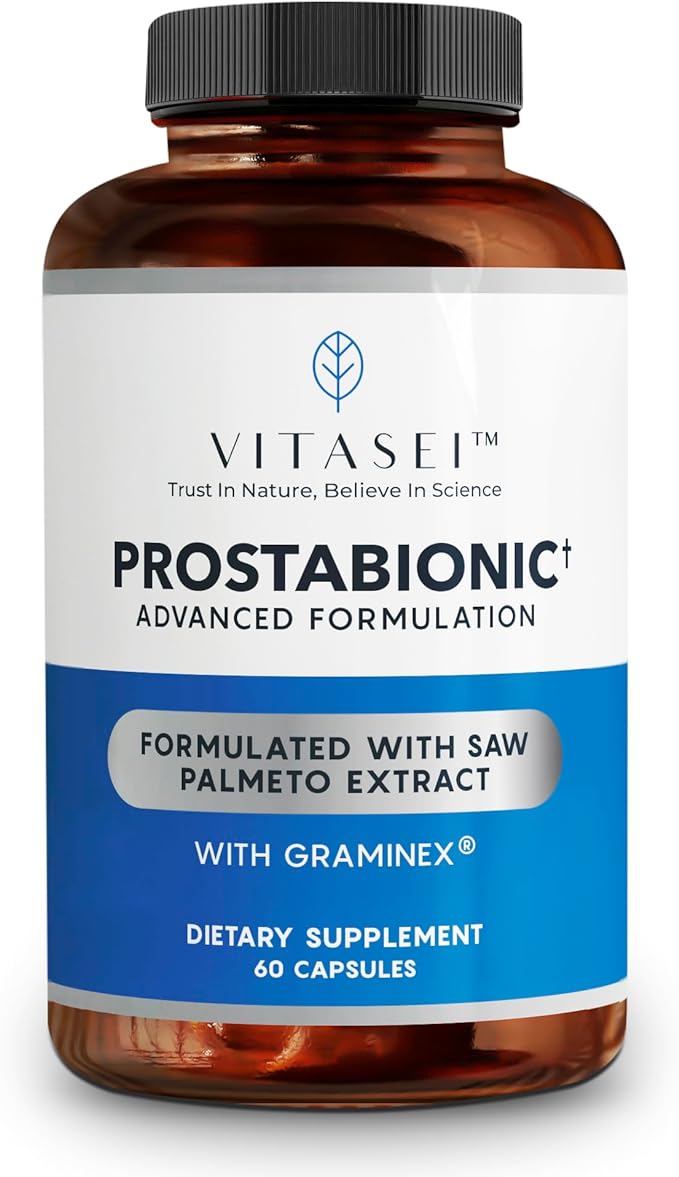 Prostabionic Prostate Dietary Supplements for Men W/Saw Palmetto, Bio-quercetin & Pygeum Africanum, Reduce Bathroom Trips - 60 Capsules