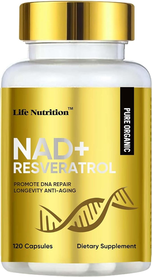 120 Capsule-1000MG NAD+ Resveratrol Boosting Supplement More Efficient Than NMN Nicotinamide Riboside for Cellular Energy Metabolism & Repair, Vitality & Healt