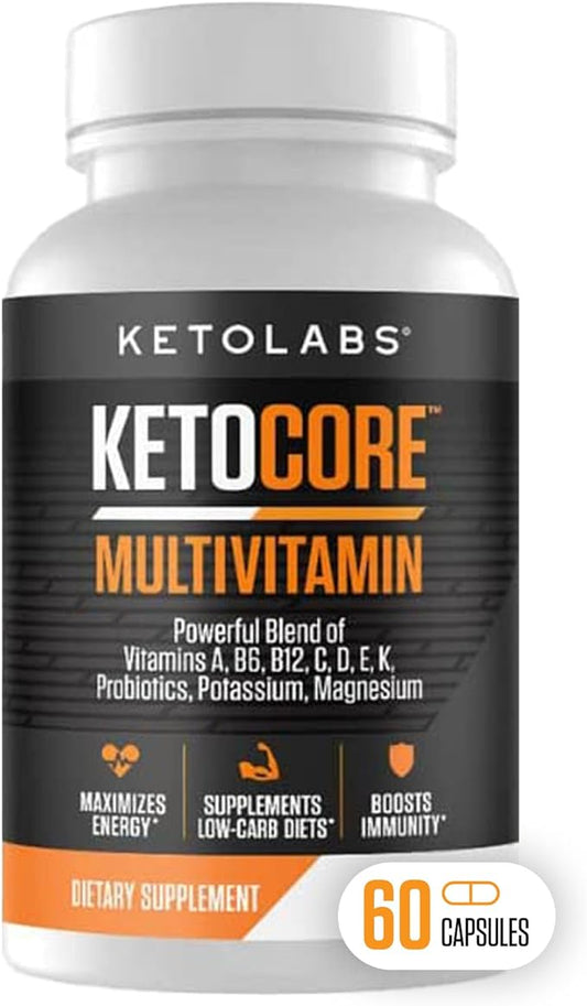 Ketocore Keto Vitamins | Keto Multivitamin for Women & Men | Keto Supplements & Pills for Ketosis, Low Carb & Carnivore Diets | No Keto Flu | Rich in Magnesium & Potassium | 60 Capsules