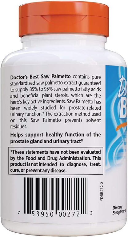 Doctor's Best Saw Palmetto 320 Mg Softgels, 180 Count