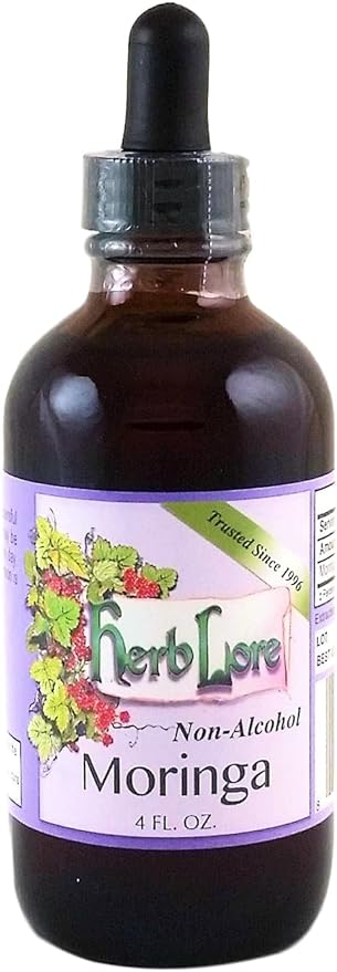 Herb Lore Moringa Liquid Tincture - 4 fl oz Alcohol Free - Moringa Leaf Extract Drops for More Breast Milk - Moringa Oleifera Lactation Supplement