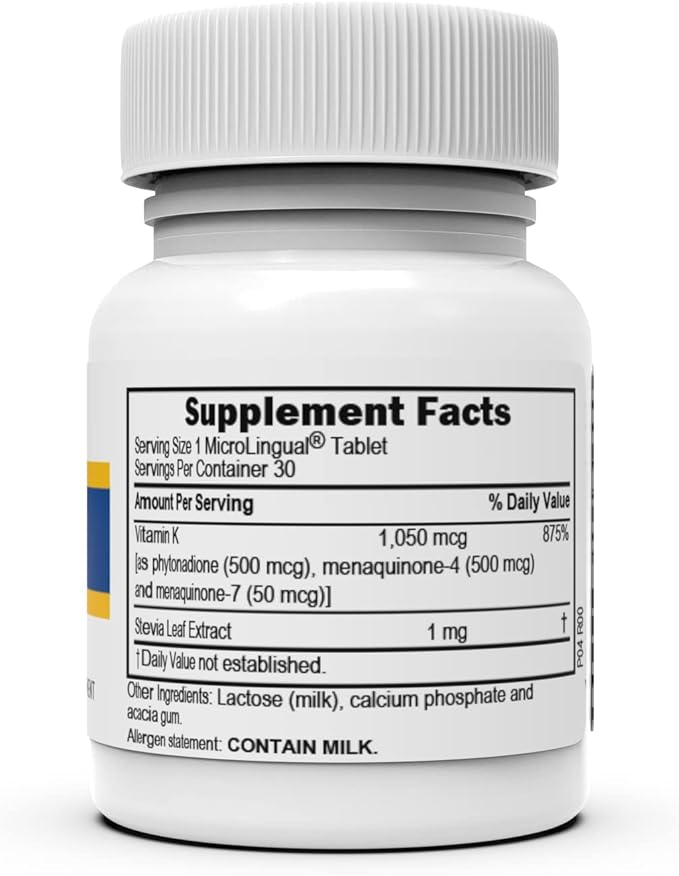 Superior Source Triple K, 3-in-1 Formula, MK-4 500 mcg, MK-7 50 mcg, K1 500 mcg, Quick Dissolve MicroLignual Tablets, 30 Count, Healthy Bones and Arteries, Immune & Cardiovascular Support, Non-GMO