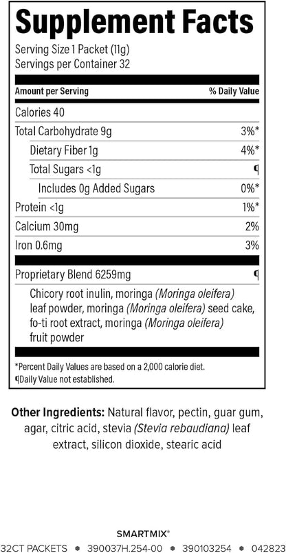 Isagenix SmartMix - A Moringa-Based Prebiotic Powder - Convenient Individual Serving Packets - 32 Servings - Light Tropical Flavor