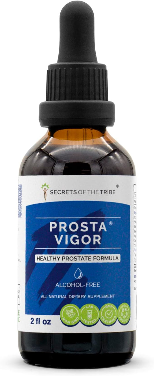 Prosta Vigor Alcohol-Free, Glycerite Pygeum, Maca, Stinging Nettle, Reishi Mushroom, Red Clover, Spearmint, Saw Palmetto, White Peony. Tincture Herbal Extract Healthy Prostate Formula 2 OZ