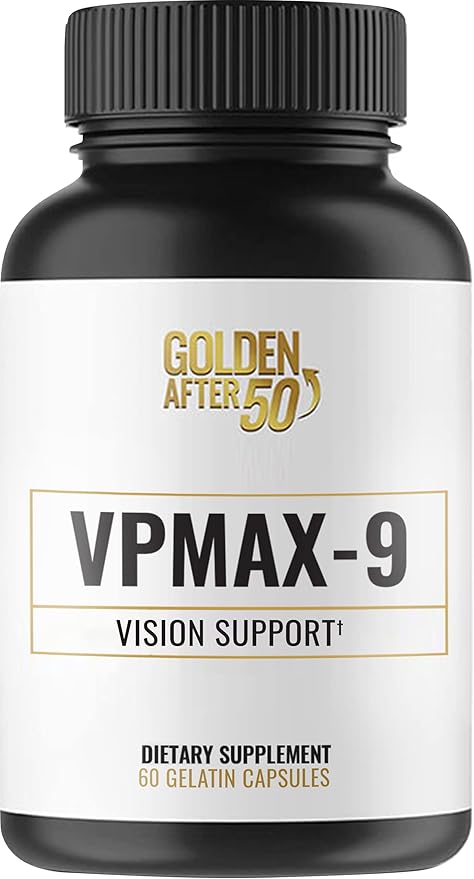 VpMax-9 - Sight Care and Antioxidant Supplement with Eye Vitamins, Lutein, Lycopene and Bilberry Extract - 60 Gelatin Capsules