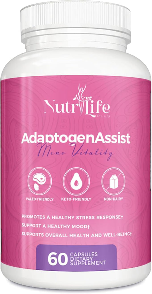 Adaptogen Assist - Nootropics Brain Support Supplement W/Ashwagandha Root, Astragalus Root, Holy Basil & Maca Root - Adaptogen Supplement for Memory, Immune Health - 60 Capsules