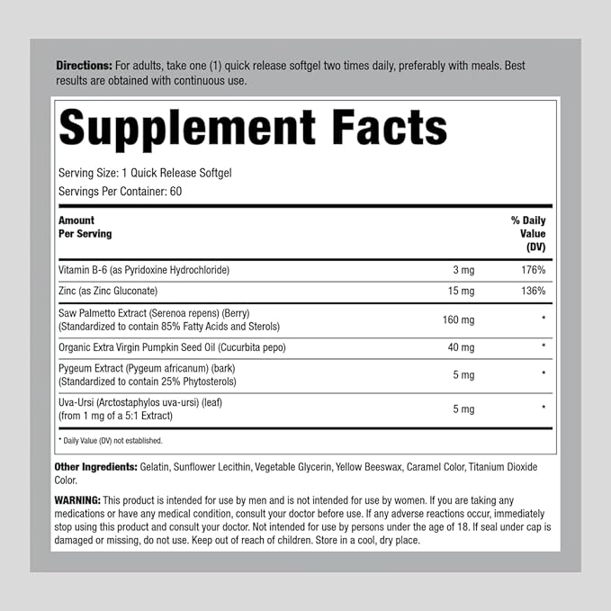 Lindberg Saw Palmetto Extract | 160 mg | 60 Softgels | Standardized Supplement | Non-GMO