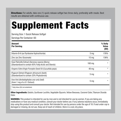 Lindberg Saw Palmetto Extract | 160 mg | 60 Softgels | Standardized Supplement | Non-GMO