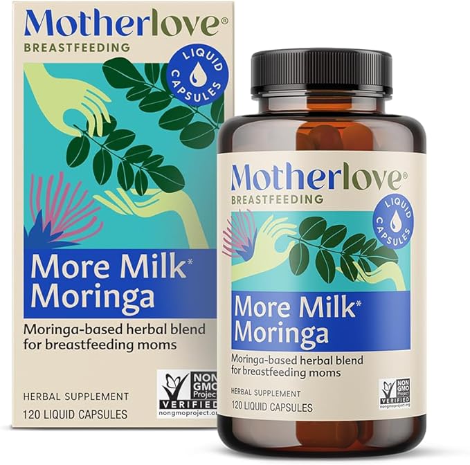 Motherlove More Milk Moringa (120 Capsule Value Size) Moringa-Based Lactation Supplement to Support Breast Milk Supply—Non-GMO, Organic Herbs, Vegan, Kosher