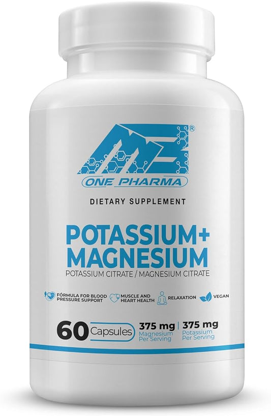 – Potassium and Magnesium Citrate Dietary Supplement – Promotes Healthy Bones and Heart Health – Non-GMO, Vegetarian, Gluten-Free - 60 Capsules