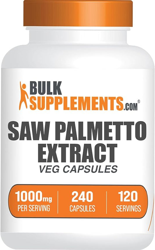 BulkSupplements.com Saw Palmetto Extract Capsules - Saw Palmetto Capsules - Saw Palmetto for Men - Saw Palmetto for Women - 2 Capsules (1000mg) per Serving, 90-Day Supply (180 Veg Capsules)