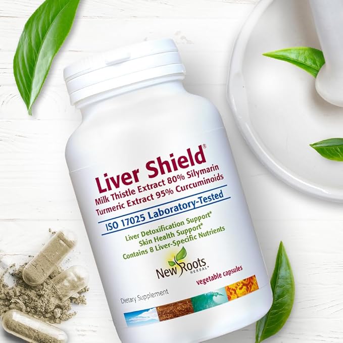 NEW ROOTS HERBAL Liver Shield (180 Capsules) Liver Detox & Cleanse Supplements for Men and Women with Milk Thistle, Dandelion Extract & Beet Root | Health Formula for 90-days of Support