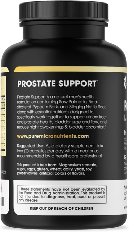 Pure Micronutrients Advanced Prostate Health Supplement - Saw Palmetto, Beta-Sitosterol, Stinging Nettle Root, & Lycopene - Bladder Control & Urinary Support Supplements for Men