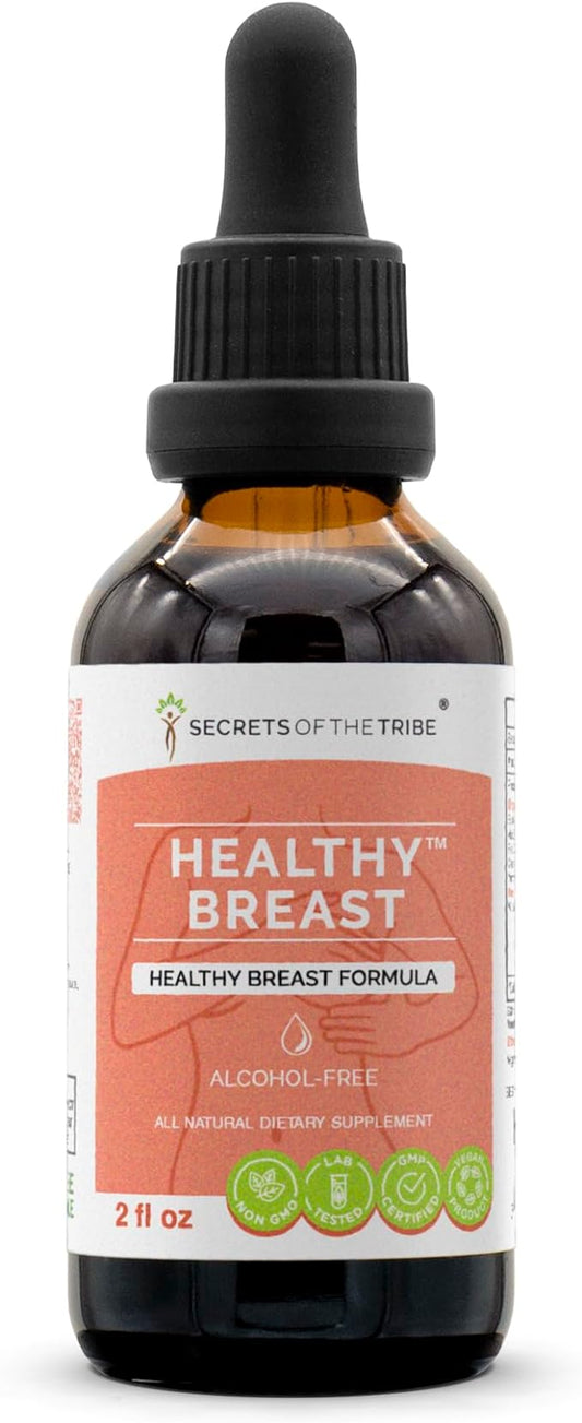 Secrets of the Tribe Healthy Breast Alcohol-Free Extract, Burdock, Vitex, Wild Yam, Red Clover, Chamomile, Yarrow. Glycerite Tincture Healthy Breast Formula (2 fl oz)