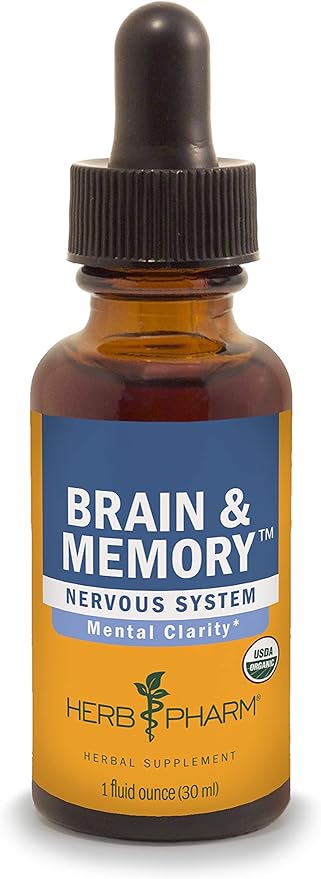 Herb Pharm Brain and Memory Liquid Herbal Formula with Ginkgo for Memory and Concentration- 1 Ounce