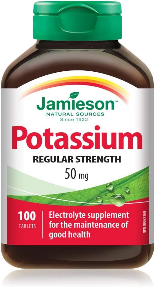 Jamieson Potassium 50 mg, 100 tablets