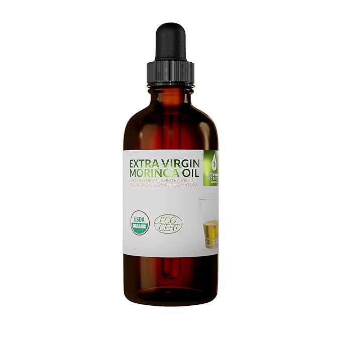 Organic Moringa Oil, Cold Pressed, Extra Virgin, 100% Pure, Food Grade