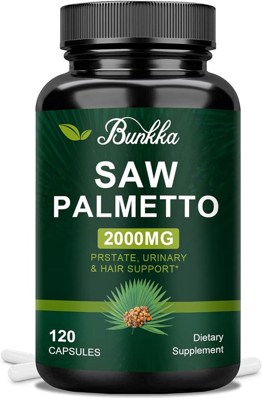 Saw Palmetto Prostate Supplements for Men, Reduce Prostate Inflammation, DHT Blocker for Men to Reduce Balding & Hair Thinning, 2000mg 120 Capsules