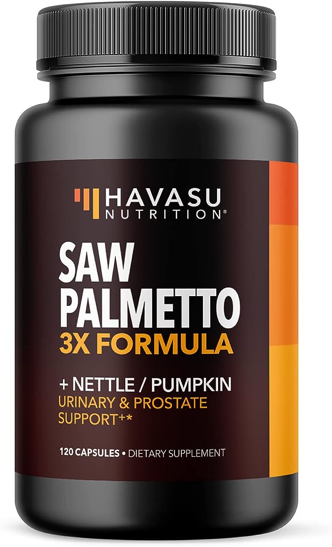 Saw Palmetto Supplement | Potent 3X Formula with Stinging Nettle + Pumpkin Seed Extract | DHT Blocker Urinary Health & Prostate Support Supplement for Mens Health | Saw Palmetto for Men 2 Month Supply