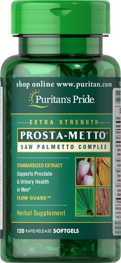 Puritan's Pride Prosta-Metto® Saw Palmetto Complex for Men, Prostate Support, 120 Count